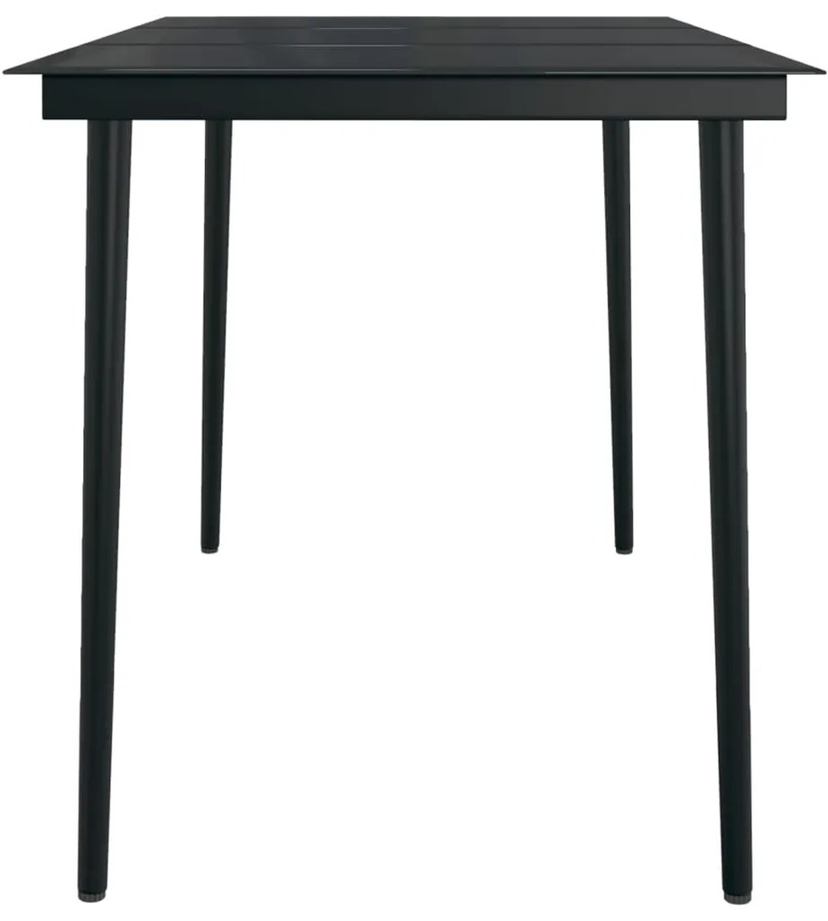 Set da pranzo da giardino 7 pz nero