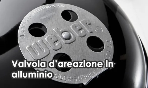 Weber Compact 47 Cm Barbecue A Carbone Kettle Grill Nero Con Griglia In Acciaio