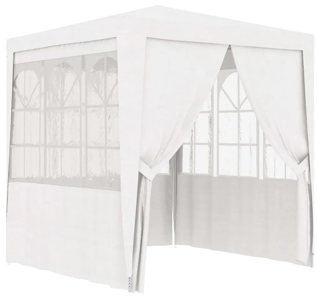 Gazebo Professionale Con Pareti 2,5x2,5 M Bianco 90 G/m² /