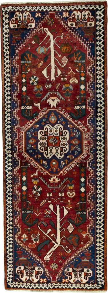 Shiraz Tappeto persiano 230 x 90 Rosso (Iran) Annodato A Mano