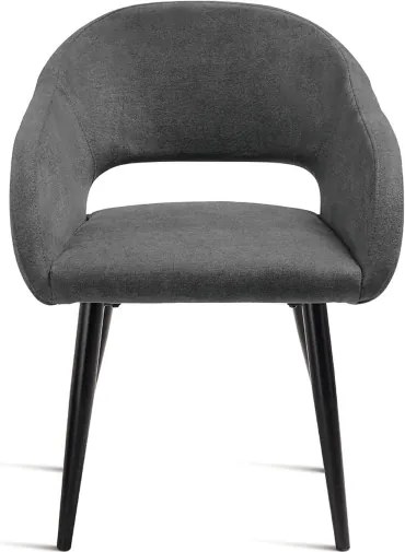 Sedia imbottita in tessuto Antracite con struttura in metallo WEST 2 sedie