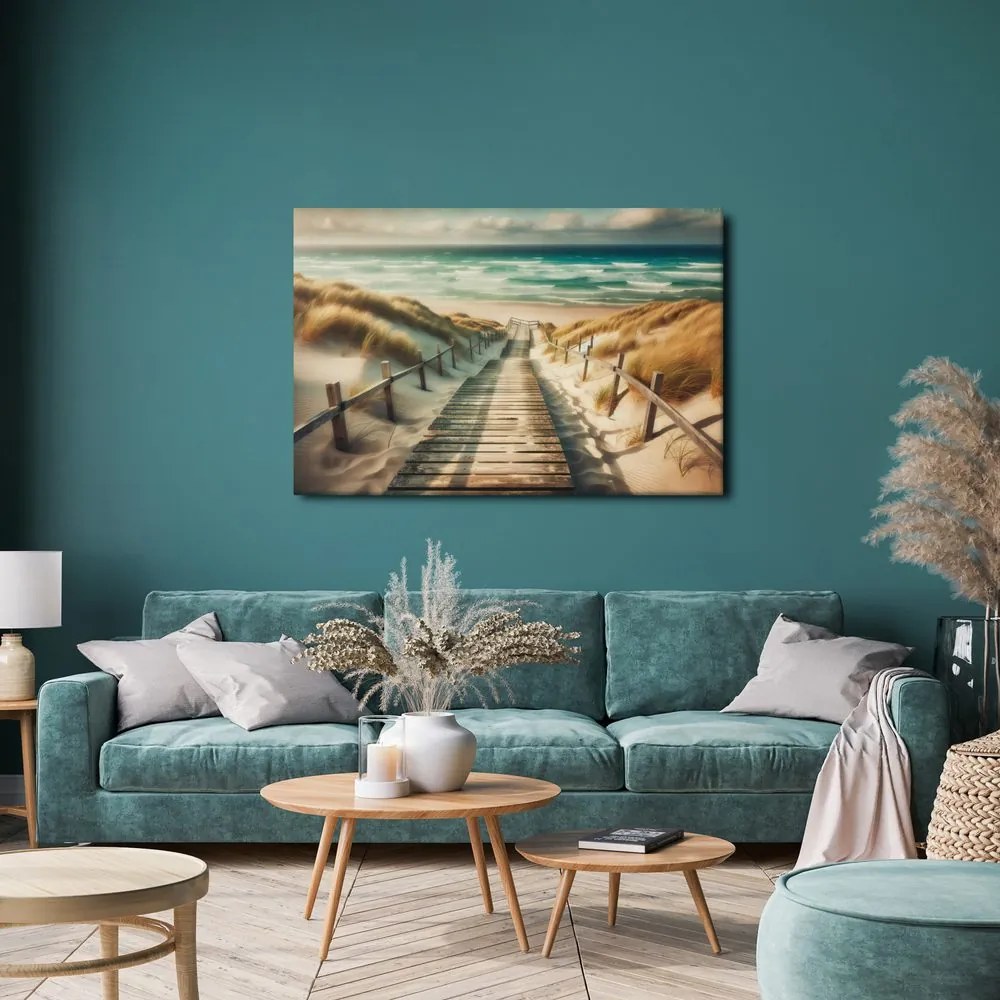 Quadro su tela – Dune di sabbia e orizzonte marino