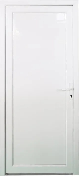 Portoncino d'ingresso Base L 80 x H 210 cm in PVC bianco, apertura spingere a sinistra, falso telaio non incluso