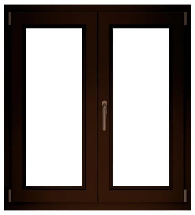 Finestra in PVC noce L 100 x H 120 cm, 2 ante apertura a destra