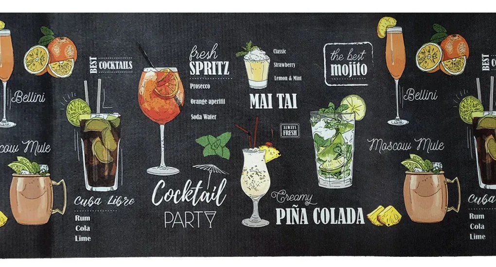 Passatoia Movida con stampa cocktail h. 52 cm per ogni ambiente