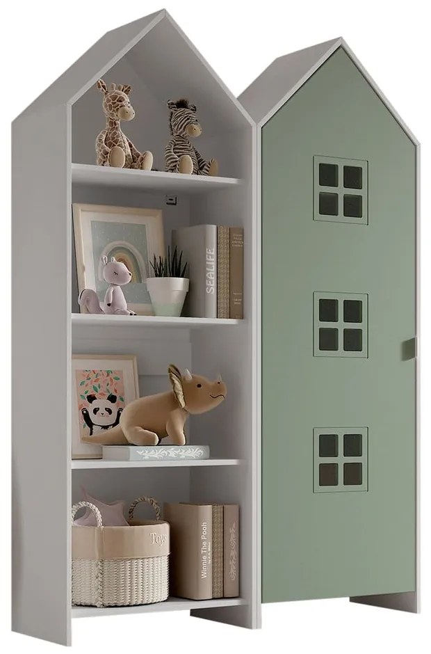 Armadio a giorno bianco-verde per bambini 115x171,5 cm CASAMI BRUGES - Vipack