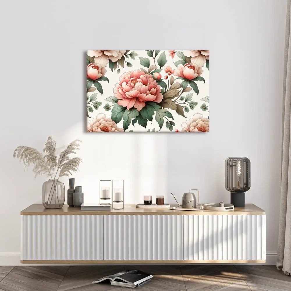 Quadro su tela – Fiori romantici di peonia