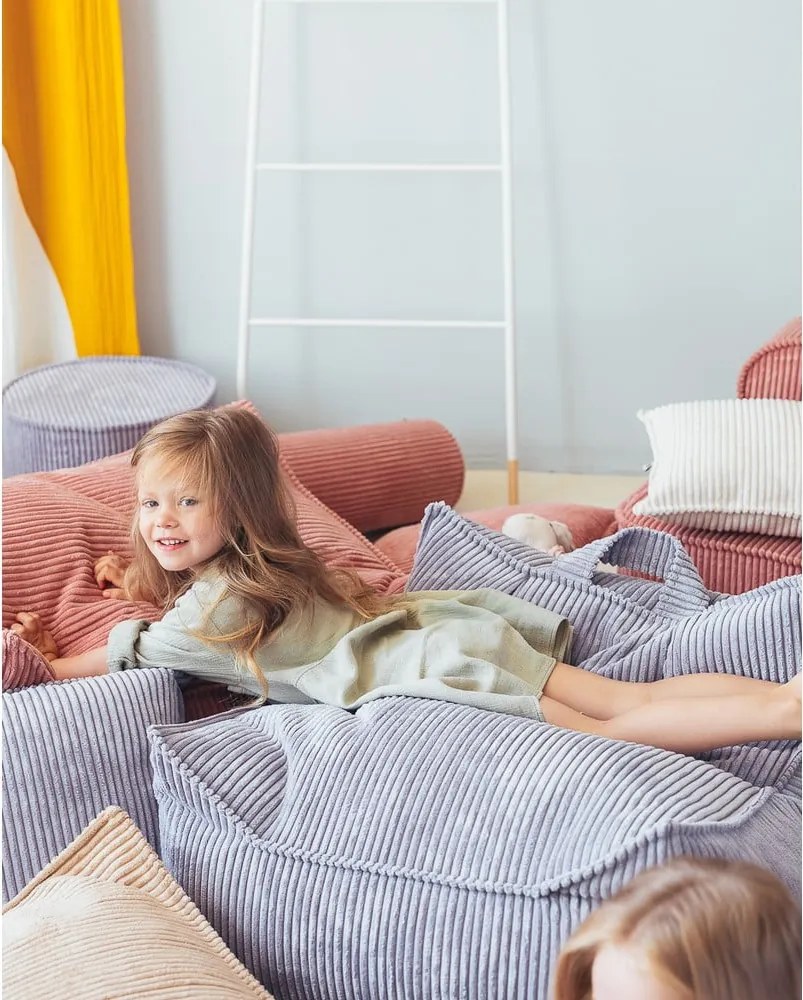 Pouf a sacco per bambini blu con rivestimento in velluto a coste Chair – Wigiwama