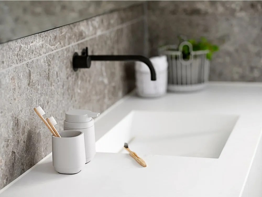 Dispenser di sapone in cemento grigio chiaro Time - Zone