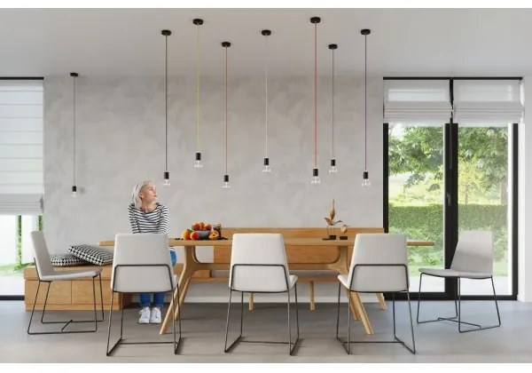 Lampadario a sospensione con filo EDISON 1xE27/60W/230V nero