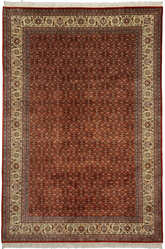 Tabriz Tappeto 290x200 Rosso (Indian) Annodato A Mano