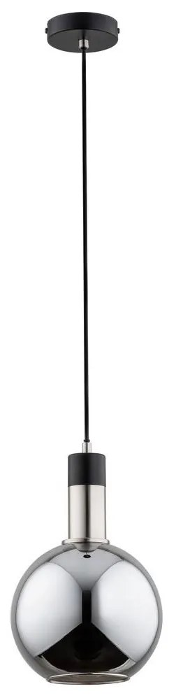 Lampadario su corda MAYA 1xE27/60W/230V nero/cromo lucido