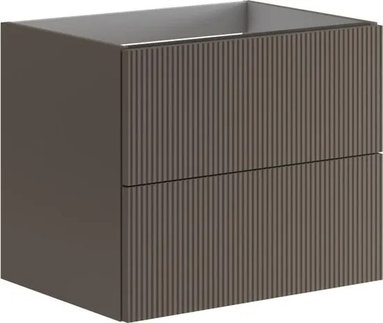 Cassettiera Opera 2 cassetti, cannettato laccato opaco grigio carbone L59,5 H50 P45,5 cm