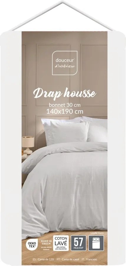 Lenzuolo con angoli bianco 140x190 cm Linella – douceur d'intérieur