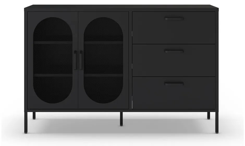 Cassettiera nera 140x90 cm Diora - Marckeric