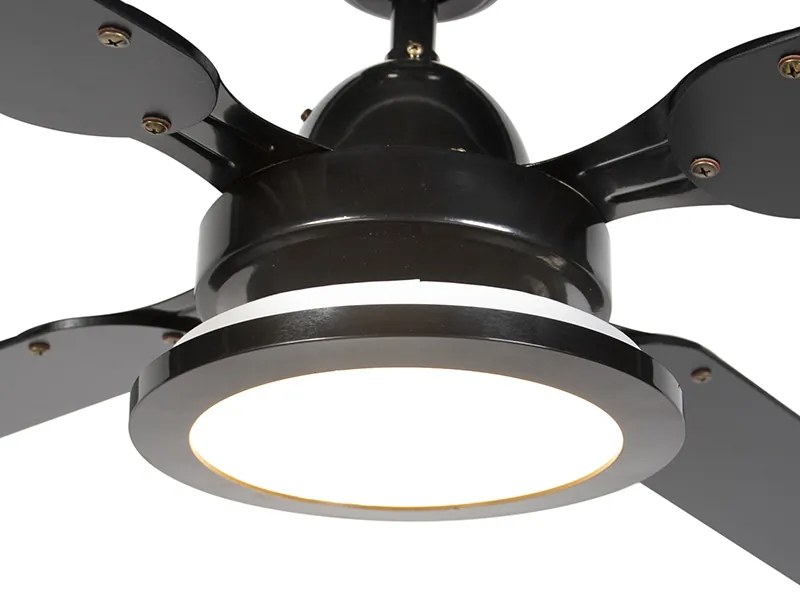 Ventilatore a soffitto nero con telecomando - Fanattic