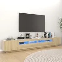 Mobile Porta TV con Luci LED Rovere Sonoma 260x35x40 cm cod mxl 13533