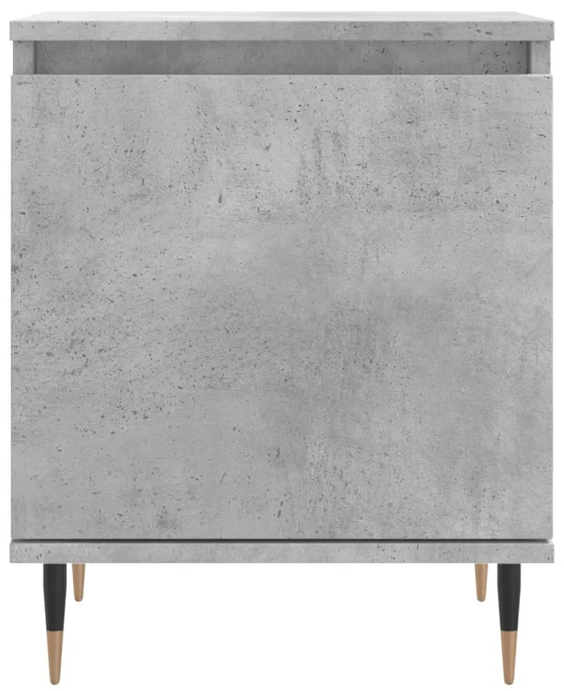 Comodini 2 pz Grigio Cemento 40x30x50 cm in Legno Multistrato