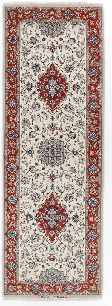 Isfahan Tappeto 80 x 230 (Iran) Annodato A Mano