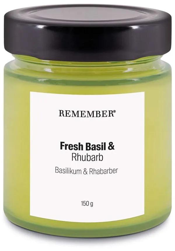 Candela di soia profumata tempo di combustione 35 h Fresh Basil &amp; Rhubarb - Remember