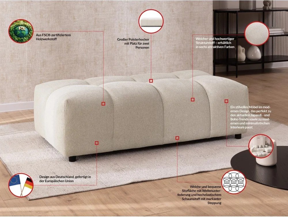 Poggiapiedi beige Albane – Ropez