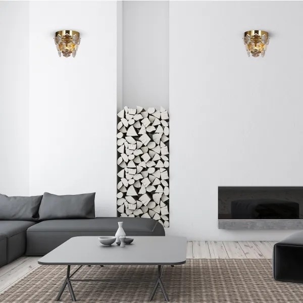 Applique di cristallo GRACE 2xE14/40W/230V oro