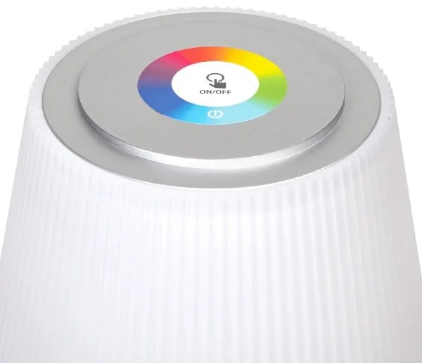 Aigostar - Lampada LED RGBW ricaricabile 4W/5V 3600mAh bianco/cromo IP54