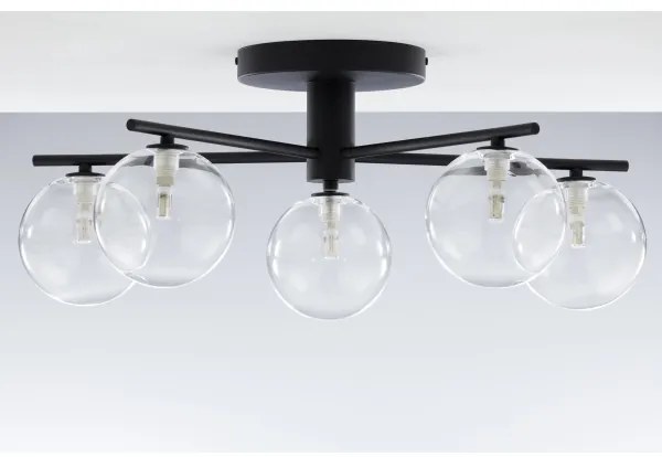 Jupiter 2046 - Lampadario a plafone PRATO 5xG9/10W/230V nero/limpido