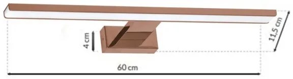 Illuminazione LED per specchio da bagno SHINE, 13,8 W/230 V, 60 cm, IP44, oro rosa