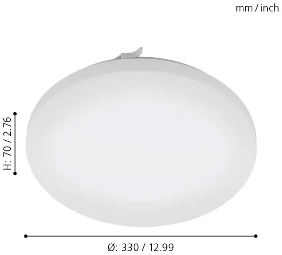 Eglo 97884 - Plafoniera LED da bagno FRANIA LED/17,3W/230V