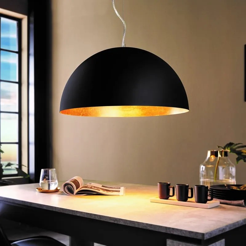Lampadario Glamour Gaetano 1 nero E27 Ø38cm EGLO
