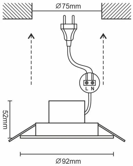 Lampada LED da incasso per bagni LED/7W/230V 4000K beige IP44