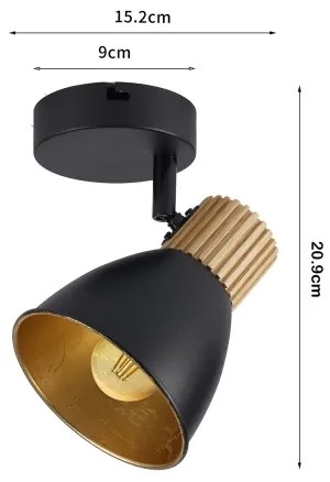 Brilagi - Faretto da parete ODENSE 1xE14/10W/230V legno/nero