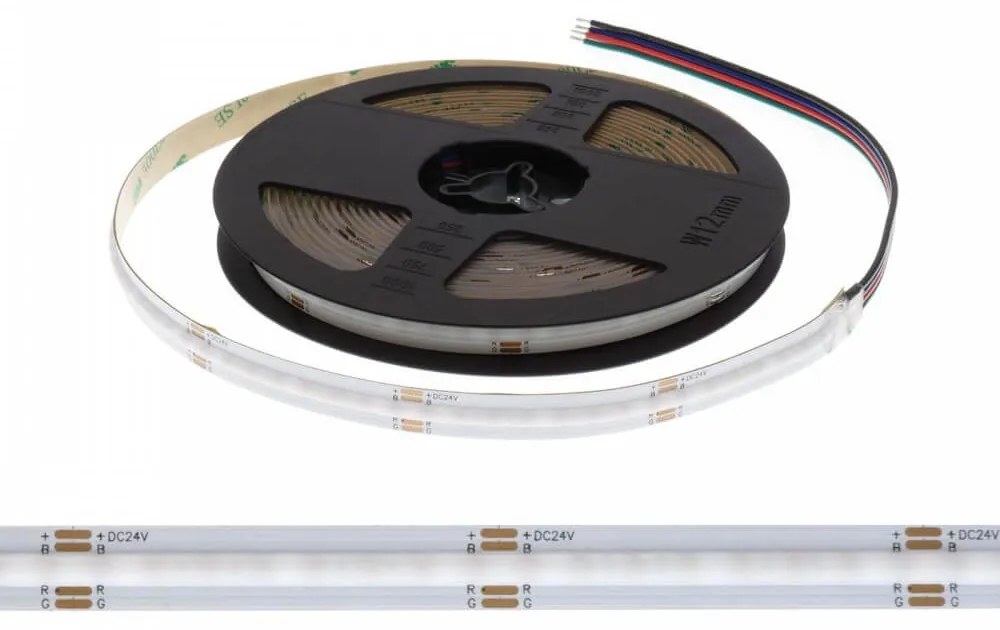 Striscia LED COB RGB 14.5W/m, 24VDC, IP20, 5m, Professional Colore RGB
