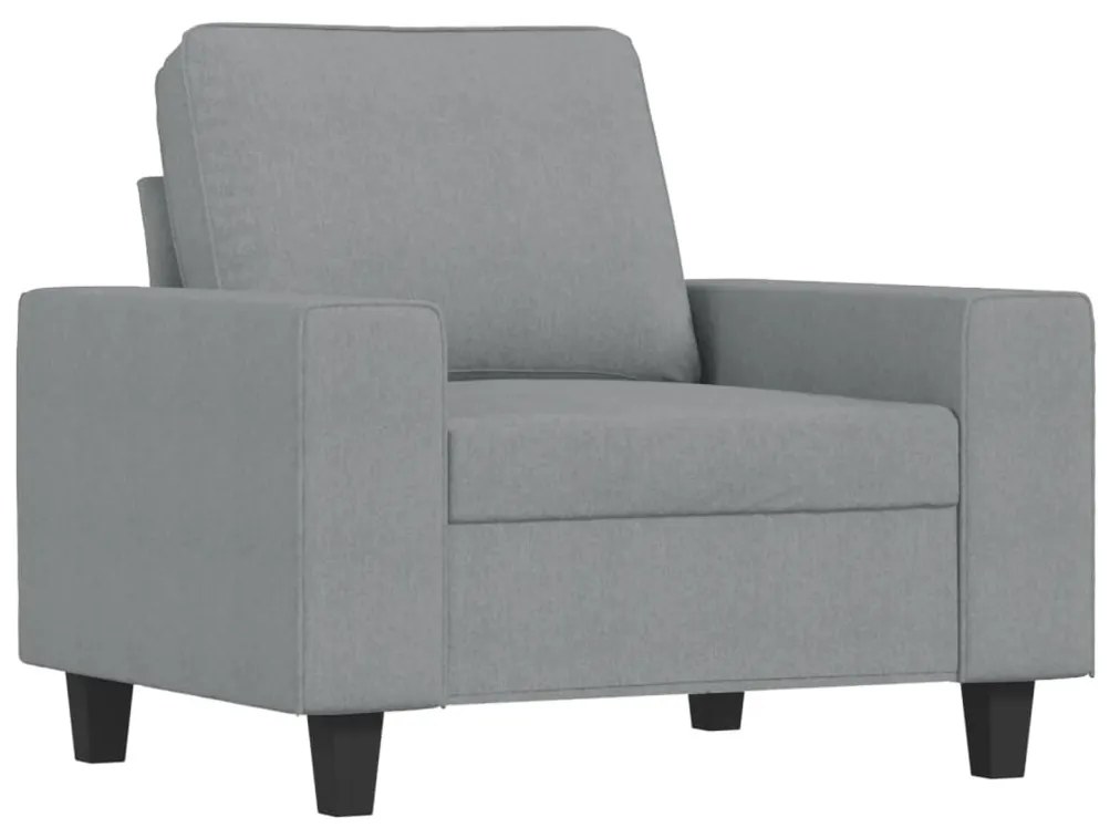 Set di divani 3 pz grigio chiaro in tessuto