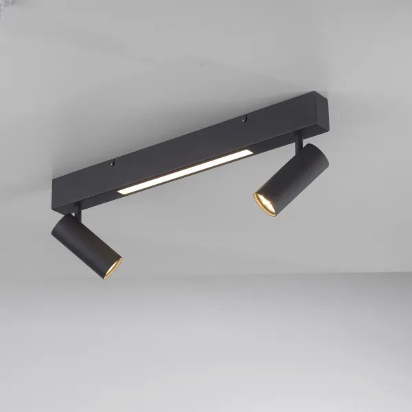 Schöner Wohnen 11793-18 - Faretto LED DANTE 2xGU10/10W+LED/7,2W nero