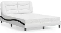 Letto con Materasso Bianco e Nero 140x200 cm in Similpelle 3208730