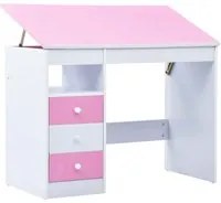 Scrivania Inclinabile per Bambini Rosa e Bianca 287447