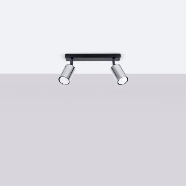 Sollux SL.1367 - Faretto WINX 2xGU10/10W/230V nero/cromo