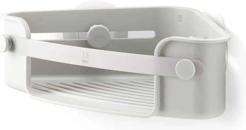 Mensola angolare grigia autoportante per bagno in plastica riciclata Flex Adhesive - Umbra