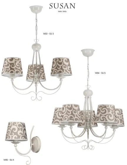 Jupiter 1493 - Lampadario a sospensione con catena SUSAN 3xE27/60W/230V