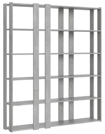 Libreria in legno Cemento 178x204h cm con 6 ripiani e 8 fasce - KATO E