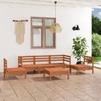 Set Divani da Giardino 6 pz Miele in Legno Massello di Pino 3082540