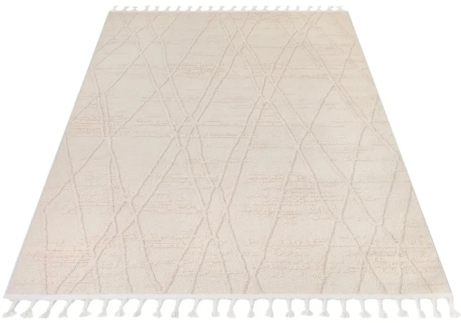 Tappeto beige dal design scandinavo RIO LOOP Larghezza: 120 cm | Lunghezza: 170 cm