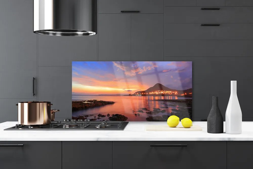 Pannello paraschizzi cucina Paesaggio marino di pietre 140x70 cm
