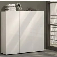 Scarpiera a 3 ante con 5+5 ripiani MISTER made in Italy - Bianco