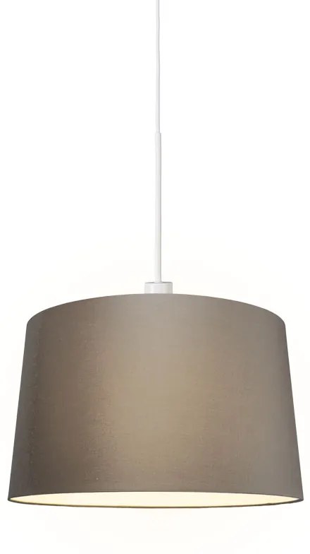 Lampada a sospensione moderna bianca con paralume 45 cm color tortora - Combi 1