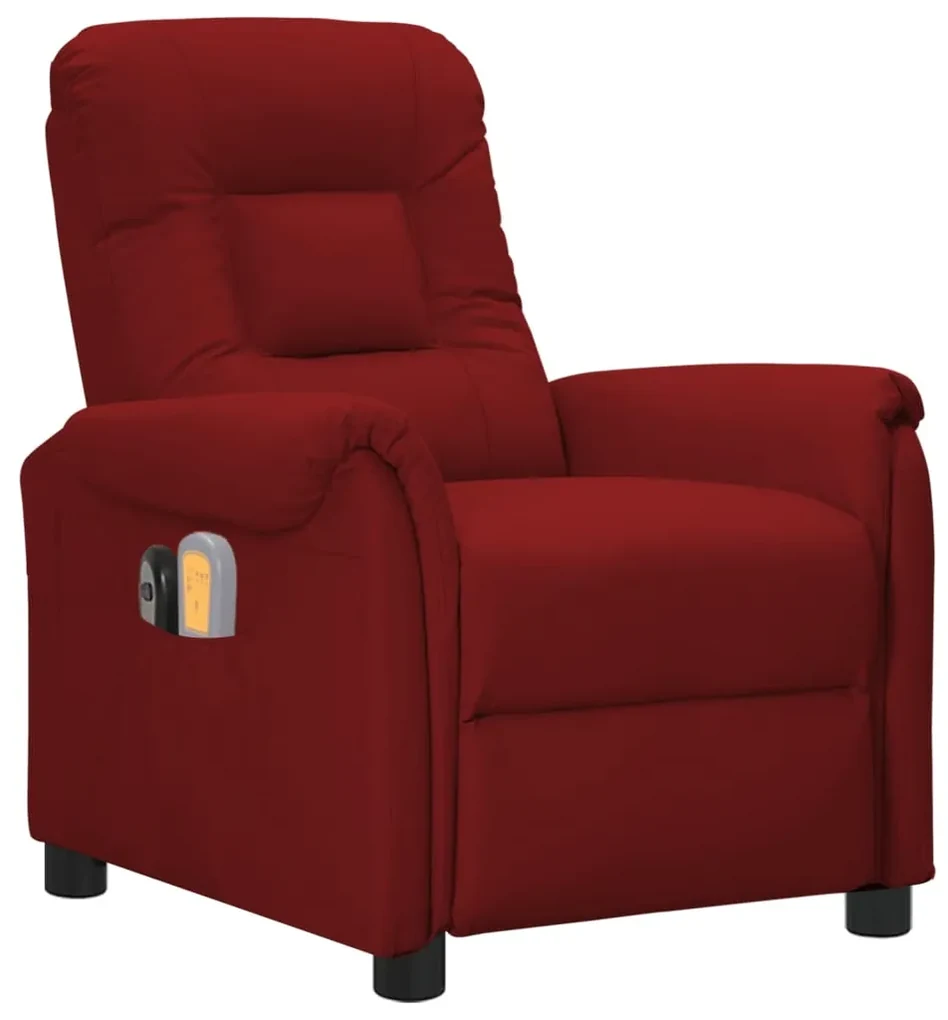 Poltrona massaggio elettrica rosso vino similpelle