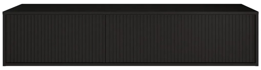 Mobile sottolavabo sospeso scanalato - Nero - 150 cm - ARNEGA