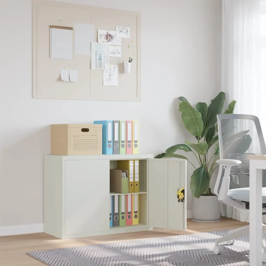 Armadio classificatore grigio chiaro 90x40x70 cm in acciaio